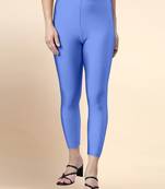 SkyBlue Microfiber elastane stretch soft cropped leggings with ultrasoft waistband