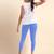 SkyBlue Microfiber elastane stretch soft cropped leggings with ultrasoft waistband