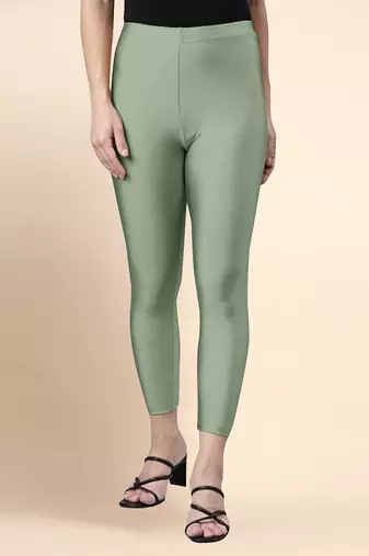 SteelGreen Microfiber elastane stretch soft cropped leggings with ultrasoft waistband