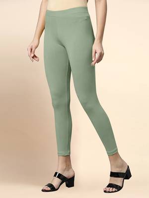 SteelGreen Microfiber elastane stretch soft cropped leggings with ultrasoft waistband 2