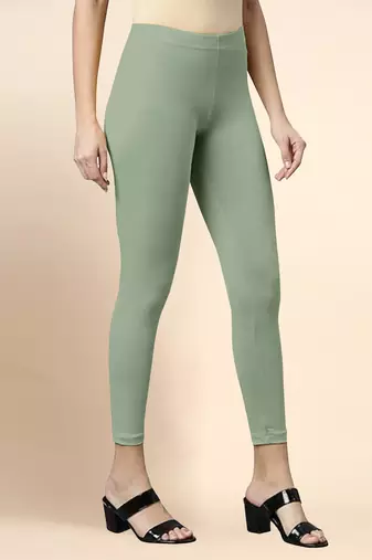 SteelGreen Microfiber elastane stretch soft cropped leggings with ultrasoft waistband