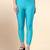 Turquoise Microfiber elastane stretch soft cropped leggings with ultrasoft waistband