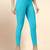 Turquoise Microfiber elastane stretch soft cropped leggings with ultrasoft waistband