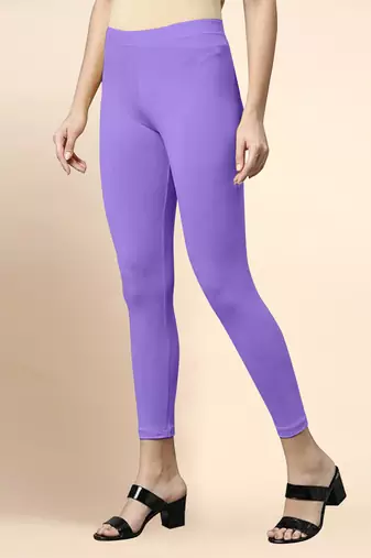 WaveBlue Microfiber elastane stretch soft cropped leggings with ultrasoft waistband
