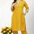 Yellow embroidered rayon kurta Pant