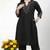 Black embroidered rayon kurta Pant