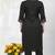 Black embroidered rayon kurta Pant