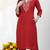 Red embroidered rayon kurta Pant