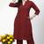 Red plain rayon kurta Pant