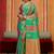 green silk blend blend saree with blouse piece