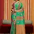 green silk blend blend saree with blouse piece