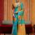 bule silk blend blend saree with blouse piece