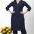 Navy plain rayon kurta Pant