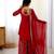 Zarmina Aura Thread Embroidered Red Georgette Palazzo Set