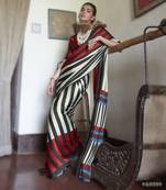 white modal satin printed saree | new launch