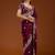 Plum Color Sequence And Zari Embroidery Work Fendy Chiffon Saree