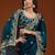 Teal Color Sequence And Zari Embroidery Work Fendy Chiffon Saree