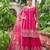Rani pink real mirror chinon silk full stitched wedding party wear sharara salwar suit with net dupatta