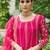 Rani pink real mirror chinon silk full stitched wedding party wear sharara salwar suit with net dupatta
