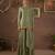 Olive green vichitra silk palazzo set