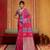 Pink silk blend saree with blouse piece