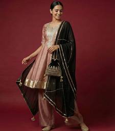 Onion pink vichitra silk kurta set