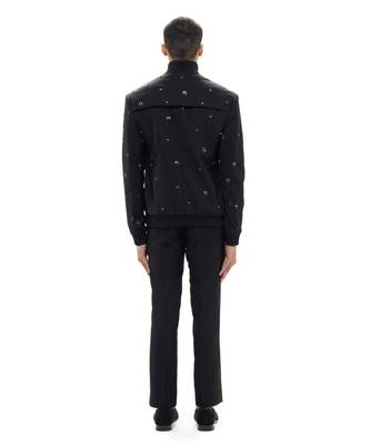 Black embroidered woolen blends jacket 4