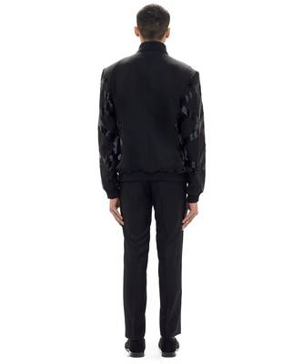 Black embroidered woolen blends jacket 4