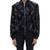 Black embroidered woolen blends jacket