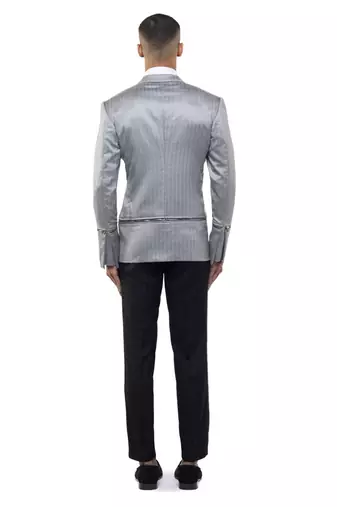 Grey woolen blends blazer