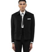 Black woolen blends blazer