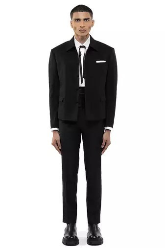 Black woolen blends blazer