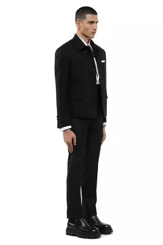 Black woolen blends blazer