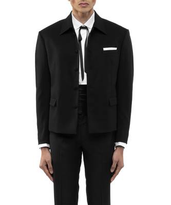 Black woolen blends blazer 5