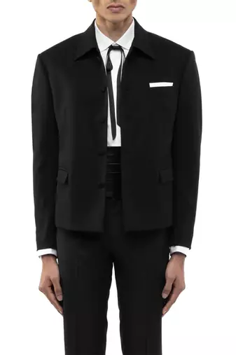 Black woolen blends blazer