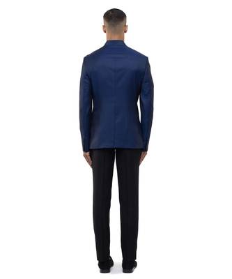 Blue polycotton bandhgala set 4