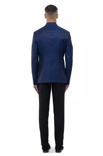 Blue polycotton bandhgala set