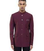 Maroon polycotton bandhgala set