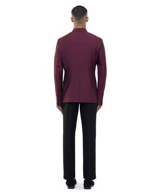 Maroon polycotton bandhgala set 4