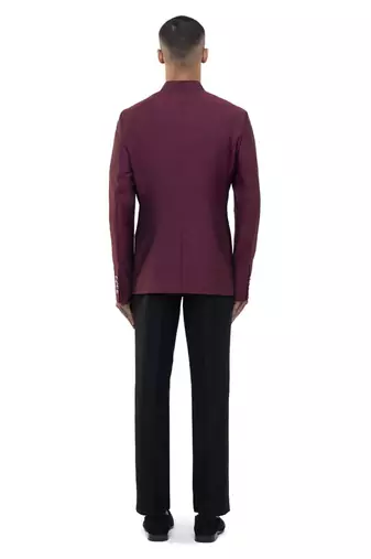 Maroon polycotton bandhgala set