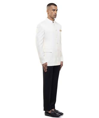White polycotton bandhgala set 3
