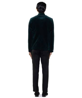 Green velvet bandhgala set 4