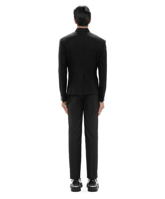 Black polycotton bandhgala set 4
