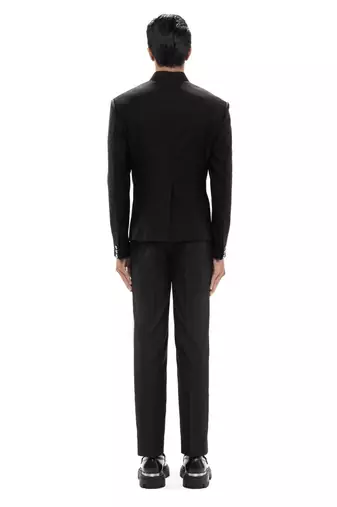 Black polycotton bandhgala set