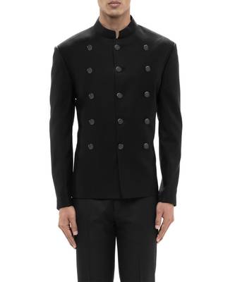 Black polycotton bandhgala set 5