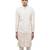White embroidered silk sherwani set