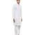 White embroidered silk sherwani set