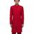 Red embroidered silk sherwani set