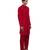 Red embroidered silk sherwani set