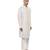 White embroidered silk sherwani set